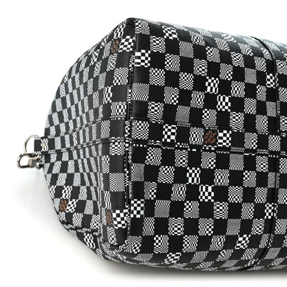 Louis Vuitton Damier Distorted Keepall Bandouliere 50 Black White 8 of 9