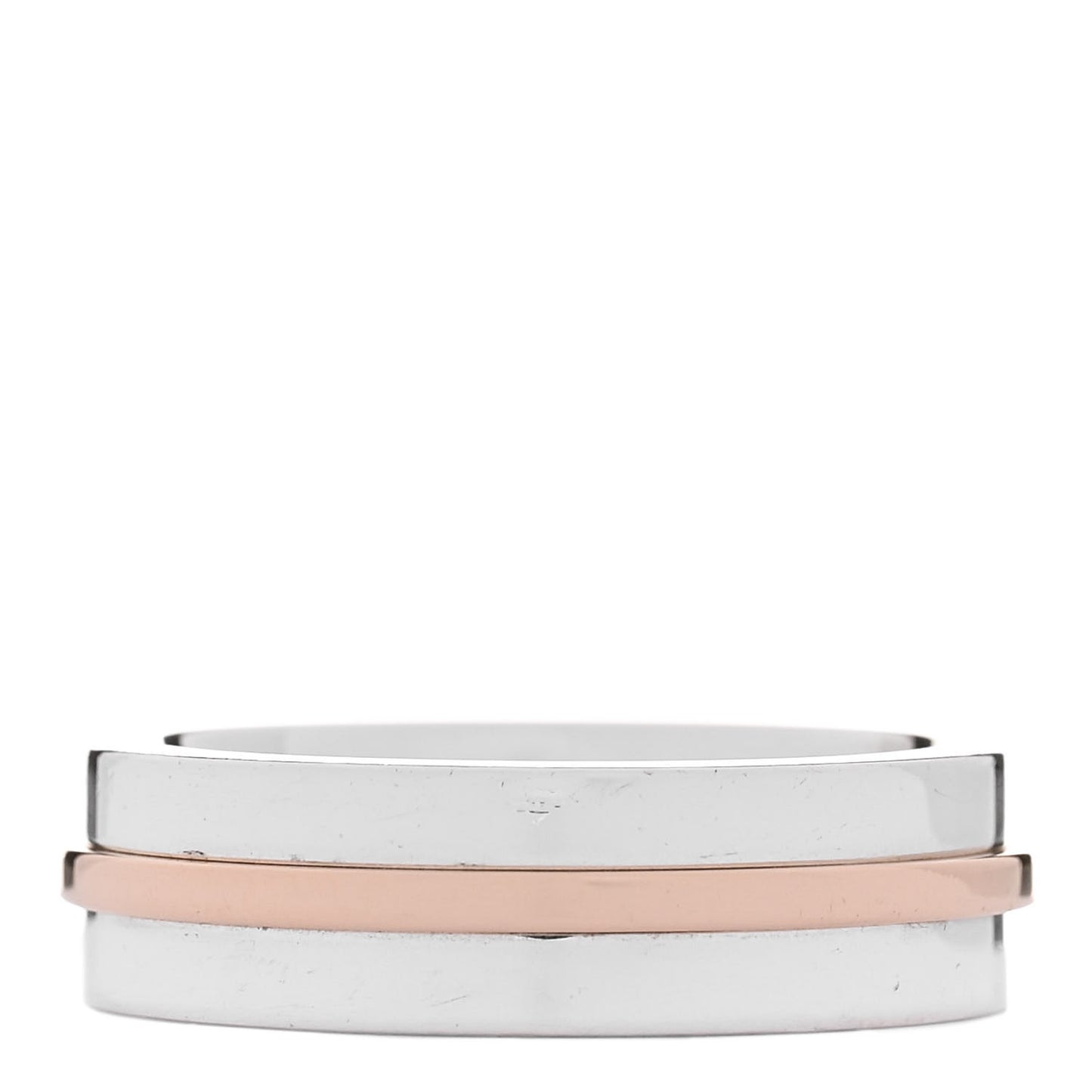 Sterling Silver 18K Rose Gold Tiffany T Wide Ring 54 7