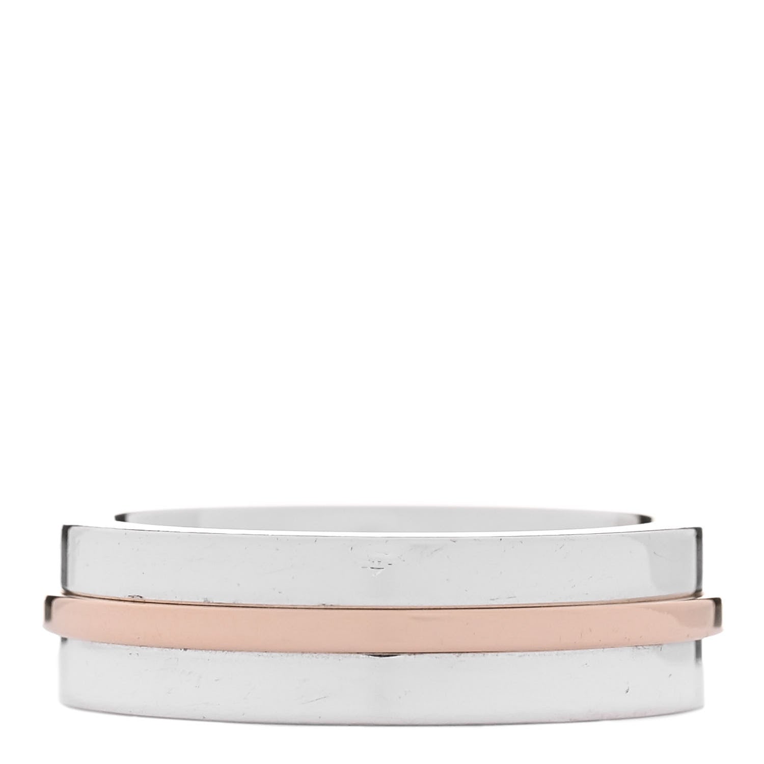 Tiffany Sterling Silver 18K Rose Gold Tiffany T Wide Ring 54 7 3 of 4