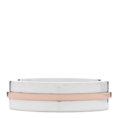 Tiffany Sterling Silver 18K Rose Gold Tiffany T Wide Ring 54 7 3 of 4