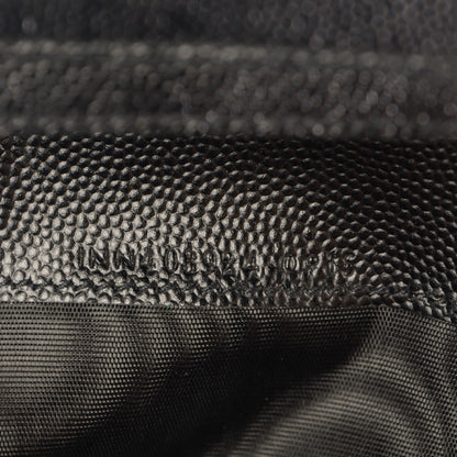 Saint Laurent Grain De Poudre Matelasse Chevron Monogram Flap Wallet Black 8 of 8