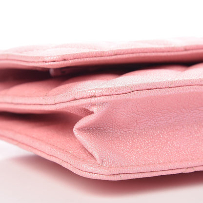 Chanel Iridescent Caviar Quilted Wallet on Chain WOC Rose Pink 9 of 11