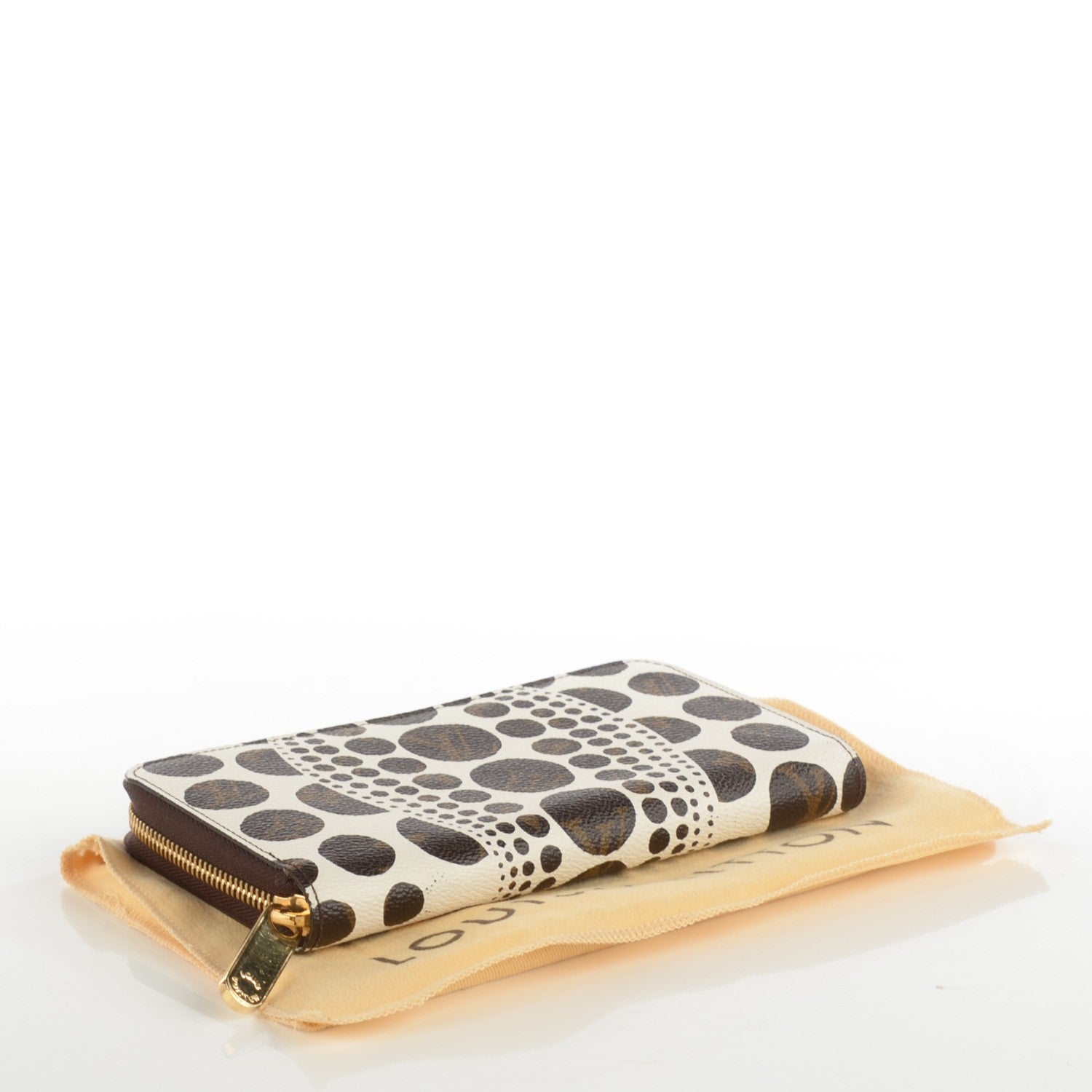 Louis Vuitton Monogram Kusama Pumpkin Dots Zippy Wallet White 4 of 7