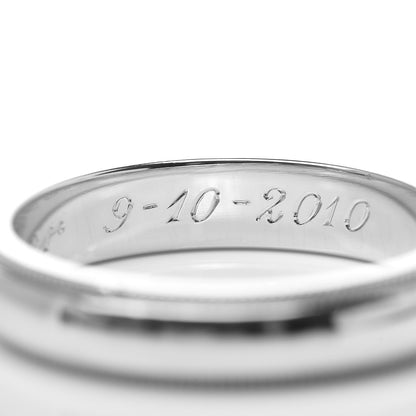 Tiffany Platinum 4mm Classic Milgrain Wedding Band Ring 55 7.5 7 of 8