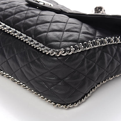 Chanel Washed Lambskin Quilted Maxi Chain Around Flap Black 18 of 20