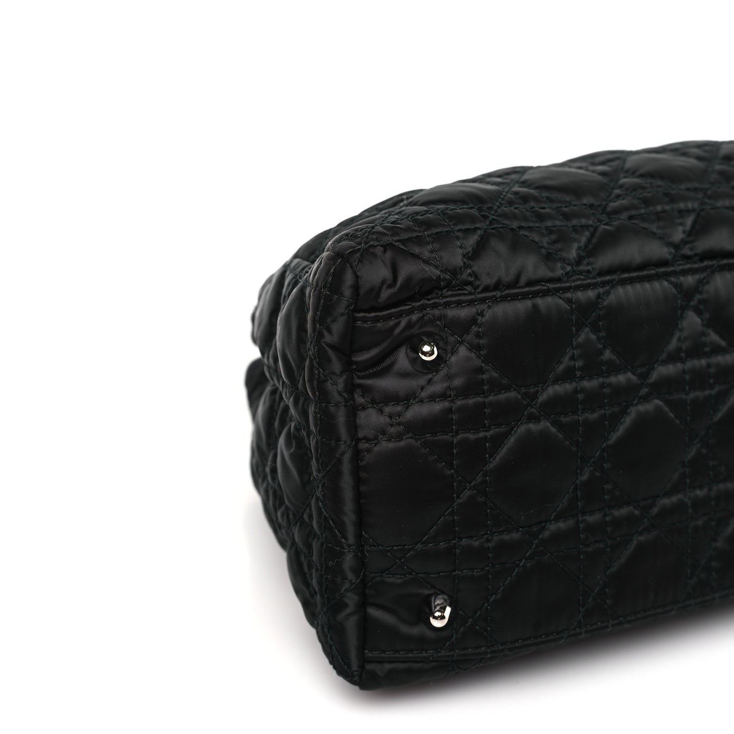 Satin Cannage Charming Lock Flap Shoulder Bag Black