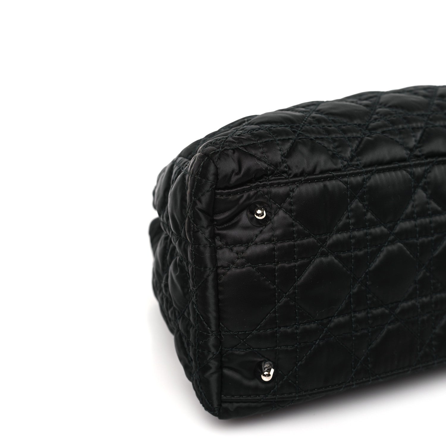 Christian Dior Satin Cannage Charming Lock Flap Shoulder Bag Black 8 of 10