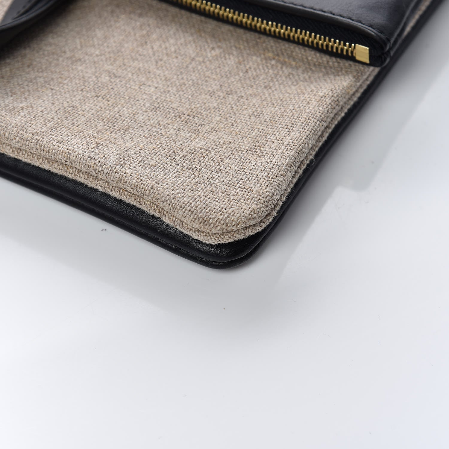Celine Smooth Calfskin Linen Folded Cabas Black 12 of 13