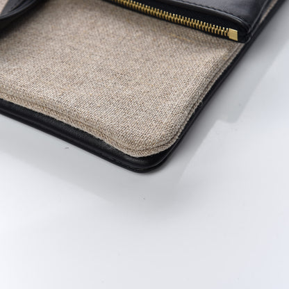Celine Smooth Calfskin Linen Folded Cabas Black 12 of 13