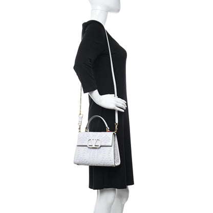 Valentino Garavani Calfskin San Gallo Embroidery Small VSling Bag Optic White 2 of 9