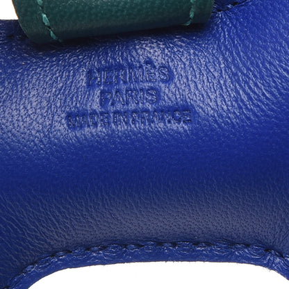 Hermes Milo Lambskin Grigri Rodeo Horse Bag Charm PM Bleu Electrique Lime Malachite 3 of 4