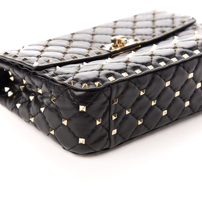 Valentino Garavani Lambskin Medium Rockstud Spike Shoulder Bag Black 8 of 9