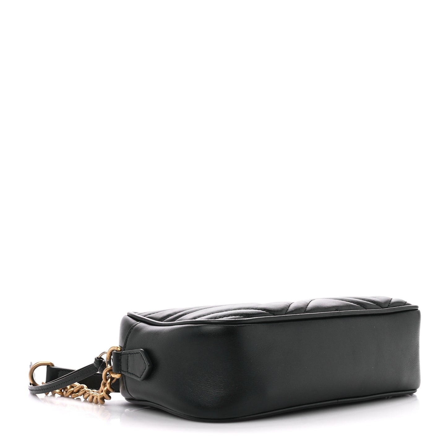 Calfskin Matelasse Small GG Marmont Chain Shoulder Bag Black