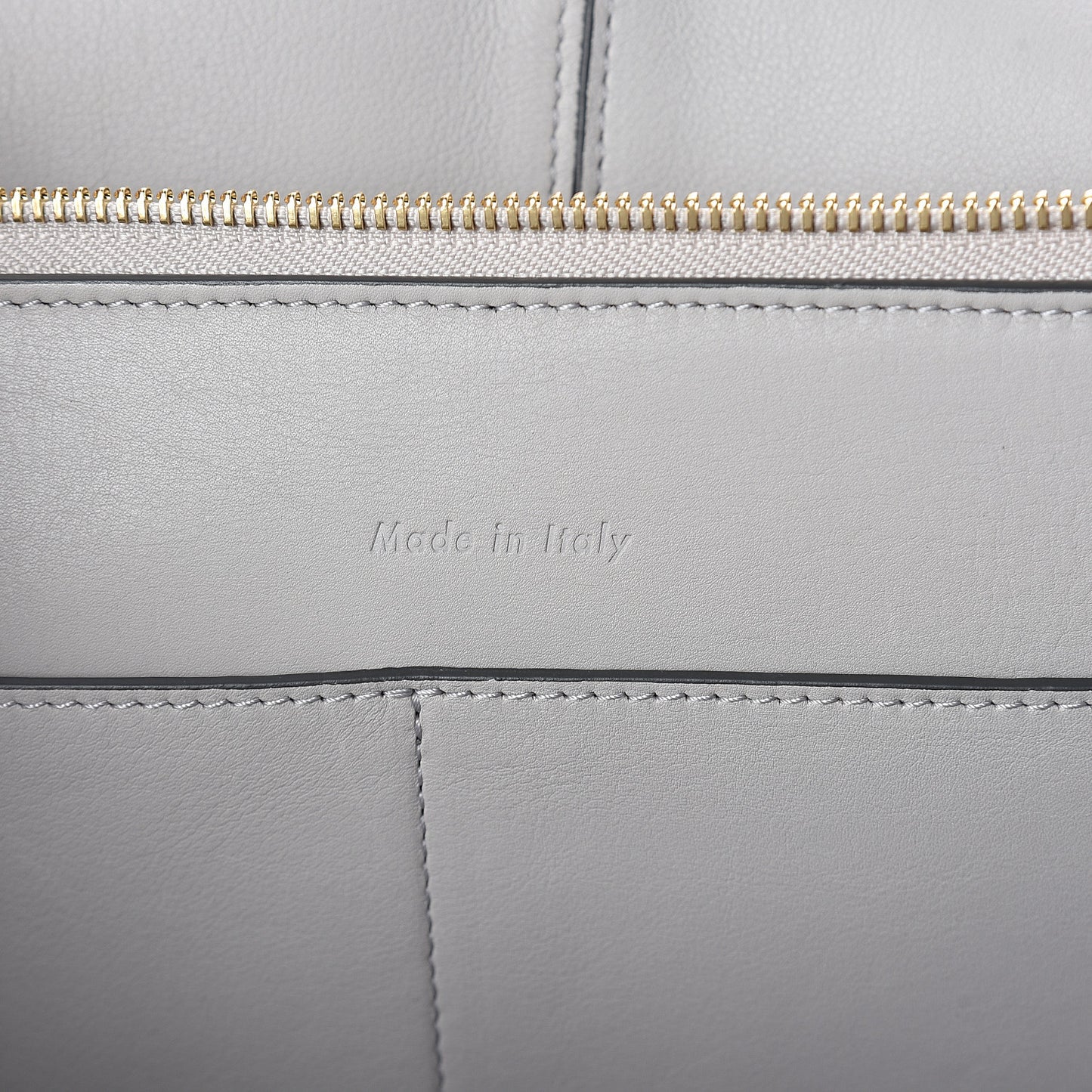 Smooth Calfskin Medium Tri-Fold Bag Pearl Grey