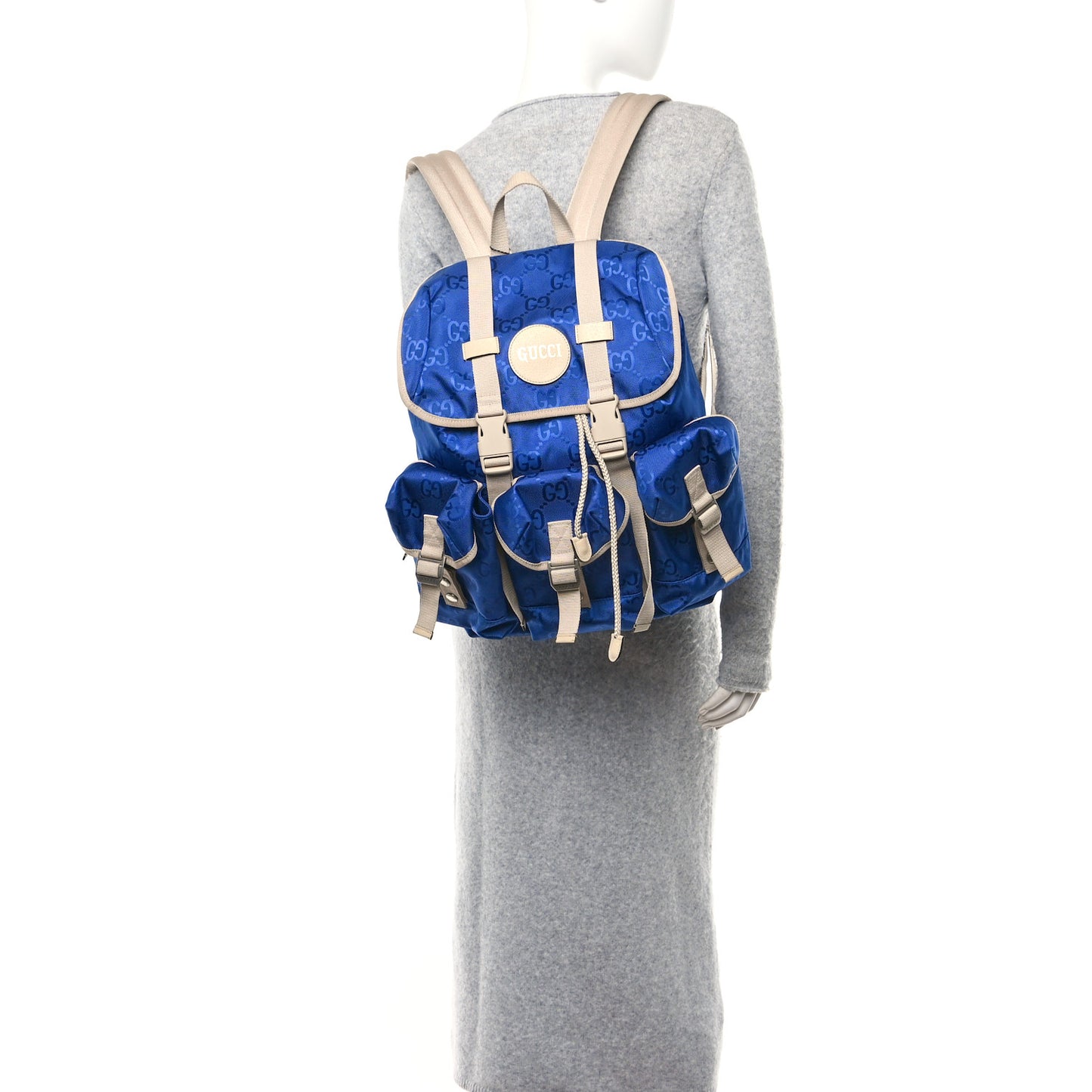 Econyl Nylon Monogram Off The Grid Utility Pocket Backpack Orient Blue New Plaster