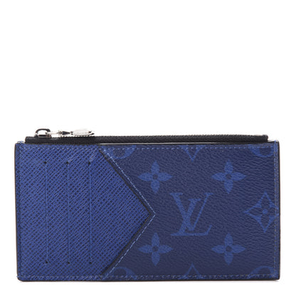 Louis Vuitton Monogram Taiga Coin Card Holder Cobalt 1 of 6