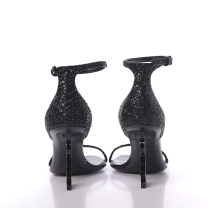 Saint Laurent Glitter Opyum 85 Sandals 36 Black 7 of 10