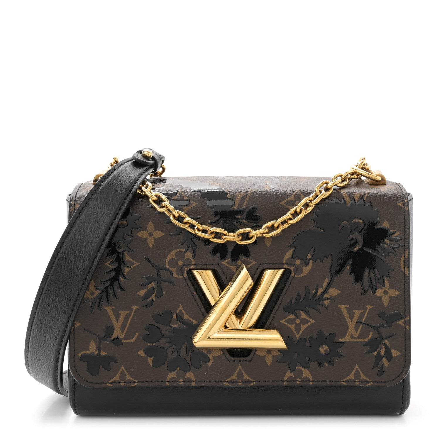 Louis Vuitton Calfskin Monogram Blossom Twist MM Black 1 of 9
