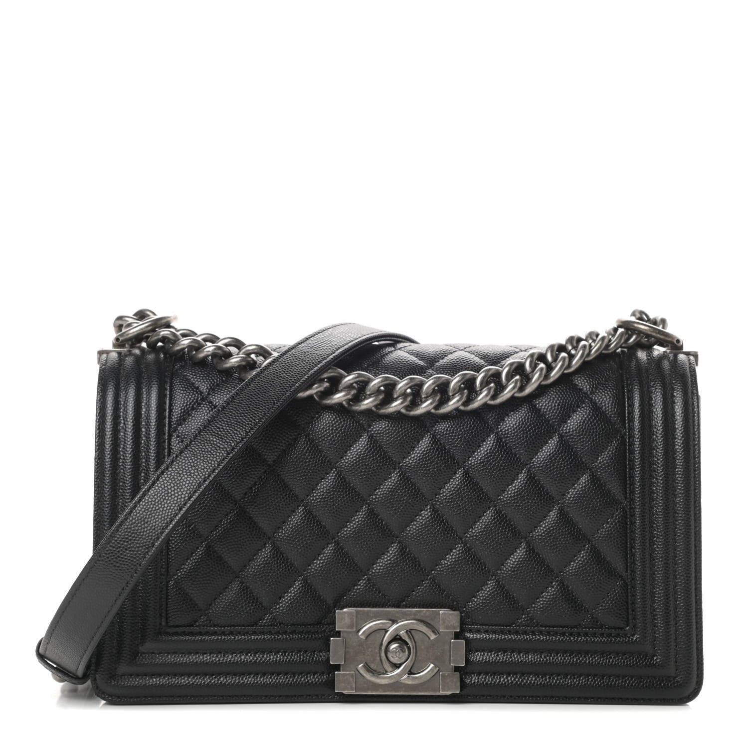 Chanel Caviar Quilted Medium Boy Flap Black 1 of 12