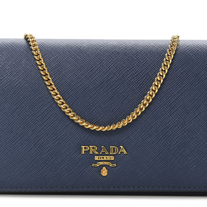 Prada Saffiano Metal Oro Mini Bag Bluette 7 of 9