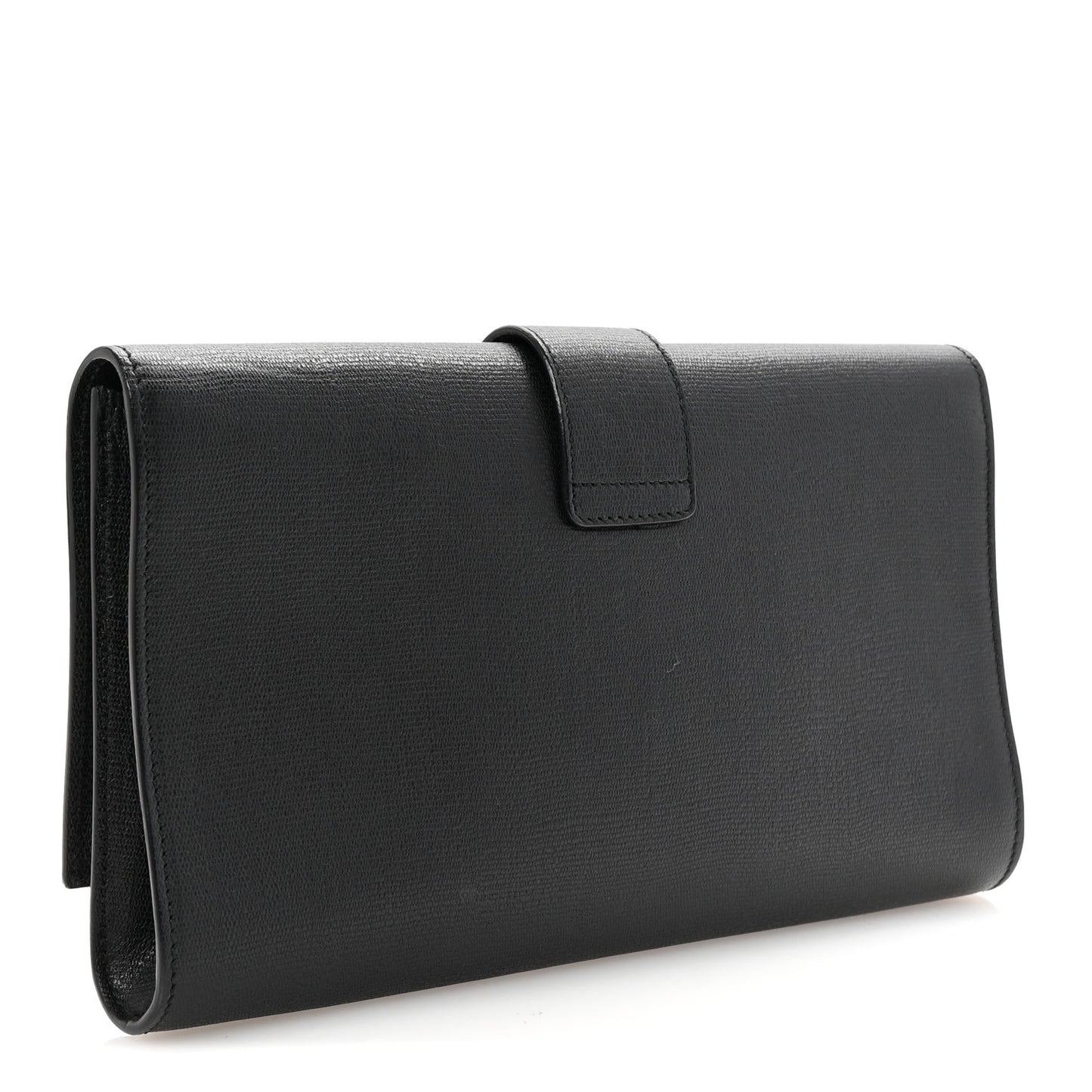 Textured Calfskin Classic Y Ligne Clutch Black