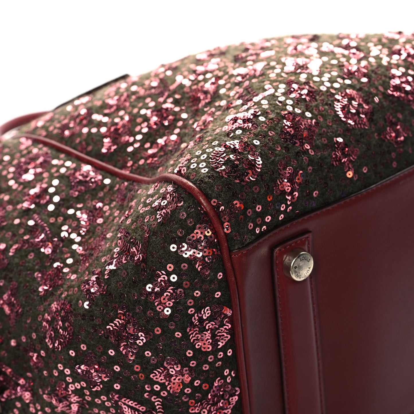 Sequin Monogram Sunshine Express North South Burgundy