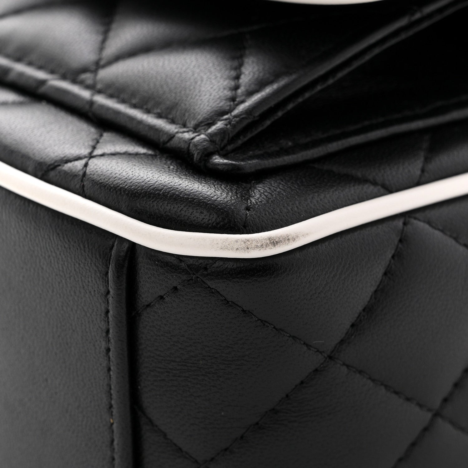 Chanel Lambskin Quilted Mini Backpack Black White 11 of 12