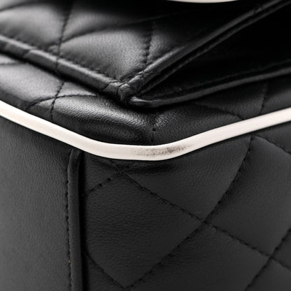 Chanel Lambskin Quilted Mini Backpack Black White 11 of 12