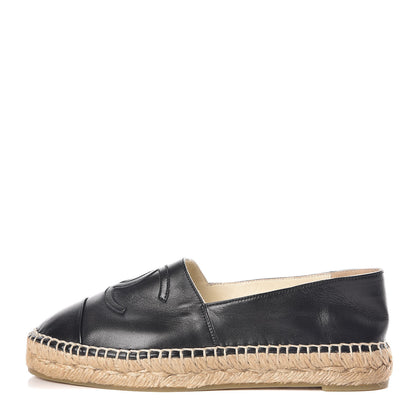 Chanel Lambskin CC Espadrilles 36 Black 1 of 11