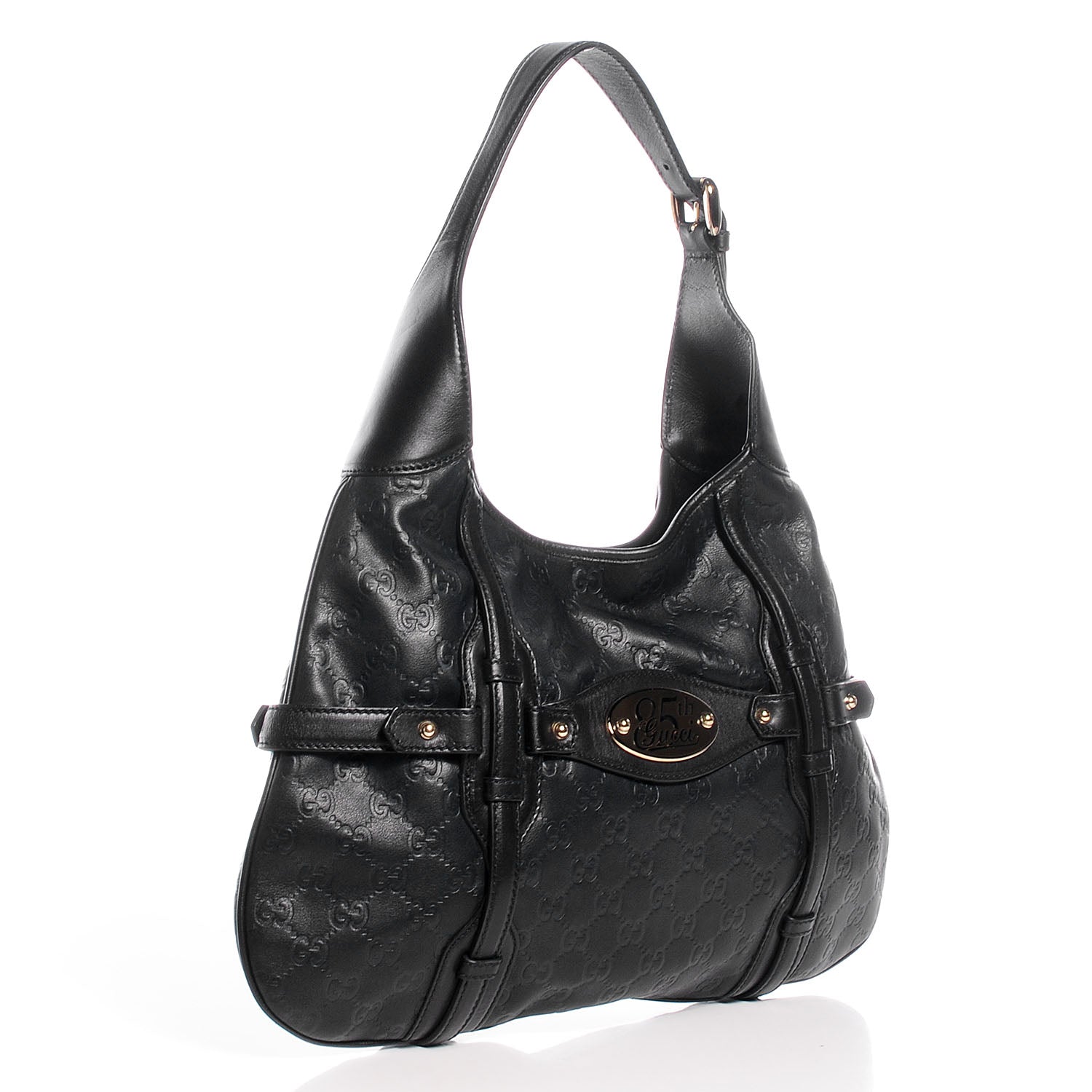 Gucci Guccissima 85th Anniversary Horsebit Hobo Black 3 of 7