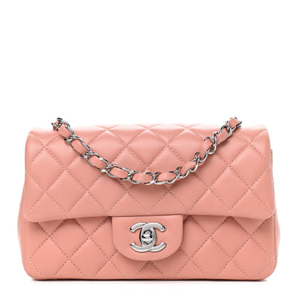 Chanel Lambskin Quilted Mini Rectangular Flap Pink 1 of 9