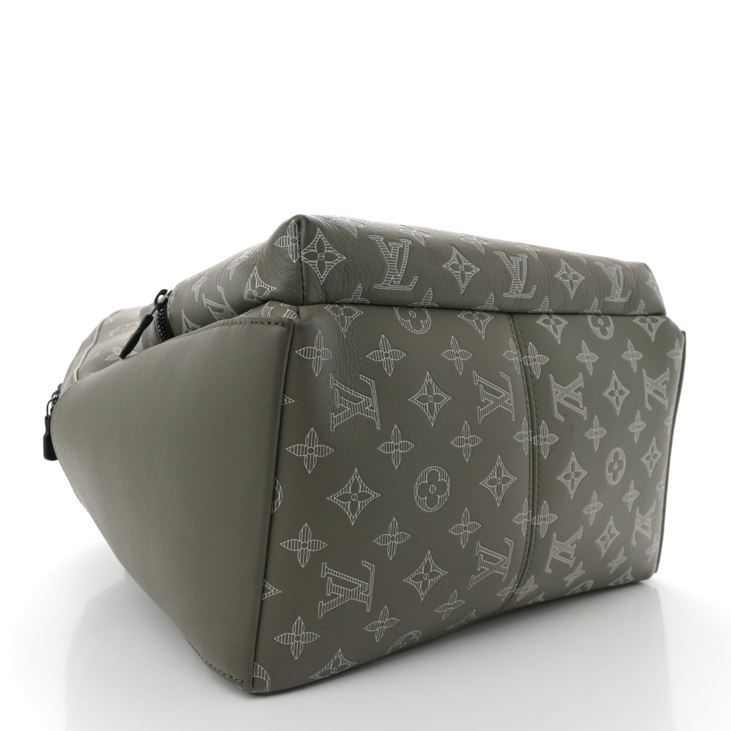 Louis Vuitton Calfskin Monogram Shadow Discovery Backpack PM Olive Green 4 of 10