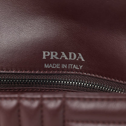 Prada Soft Calfskin Impunture Diagramme Small Chain Flap Shoulder Bag Granato 6 of 10