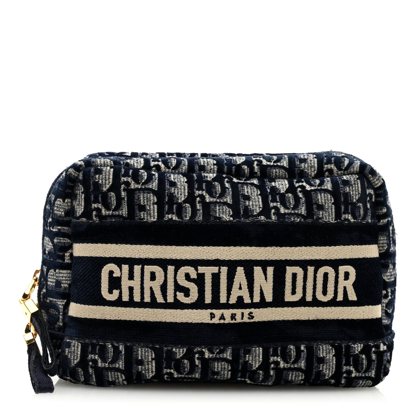 Velvet Oblique Cosmetic Pouch Blue