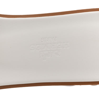 Hermes Box Calfskin Oran Sandals 36.5 White 8 of 11