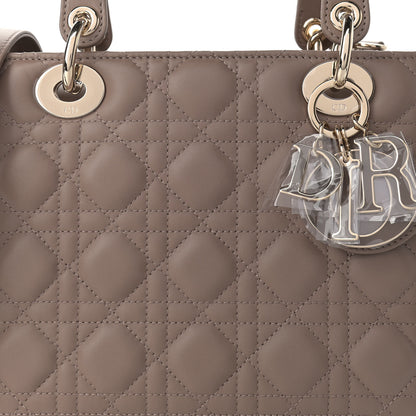 Christian Dior Lambskin Cannage Medium Lady Dior Warm Taupe 7 of 9