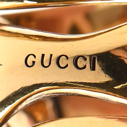 Gucci Crystal Tiger Heads Double Wrap Ring 5 Aged Gold 5 of 7