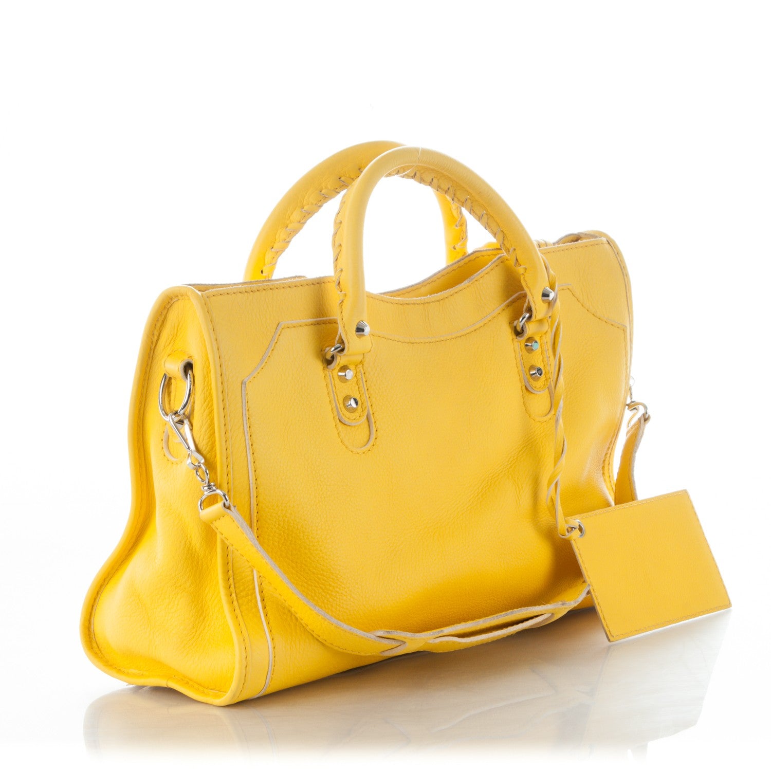 Balenciaga Supple Grained Calfskin Classic Silver Hardware Highlight City Jaune Soleil 3 of 11