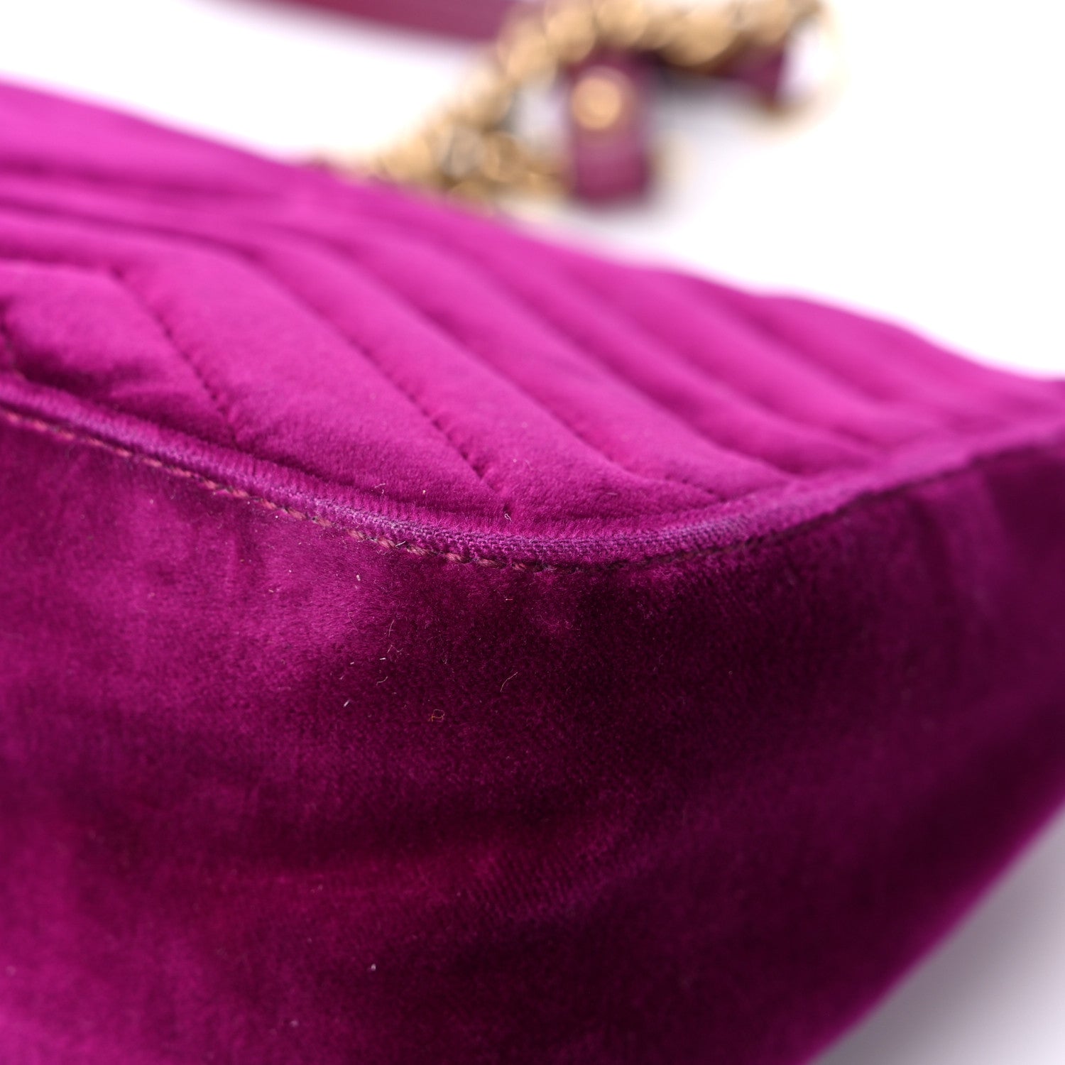 Gucci Velvet Matelasse Small GG Marmont Shoulder Bag Fuchsia Violet Cyclamen 11 of 18