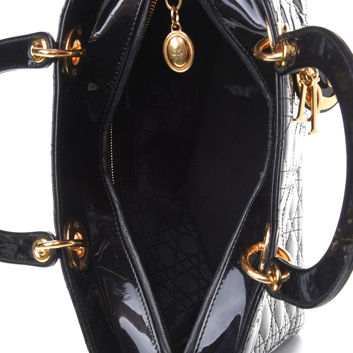 Christian Dior Patent Cannage Large Lady Dior Black 4 of 5