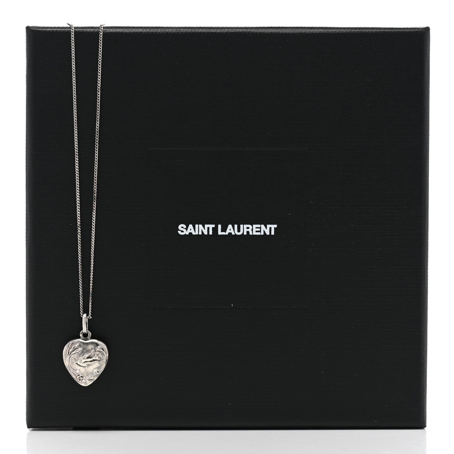 Metal Heart Necklace Silver