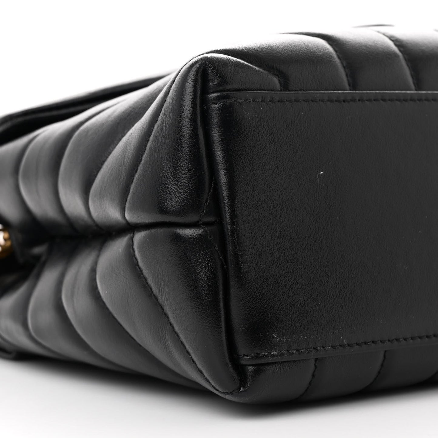 Calfskin Y Quilted Monogram Small Loulou Chain Satchel Black