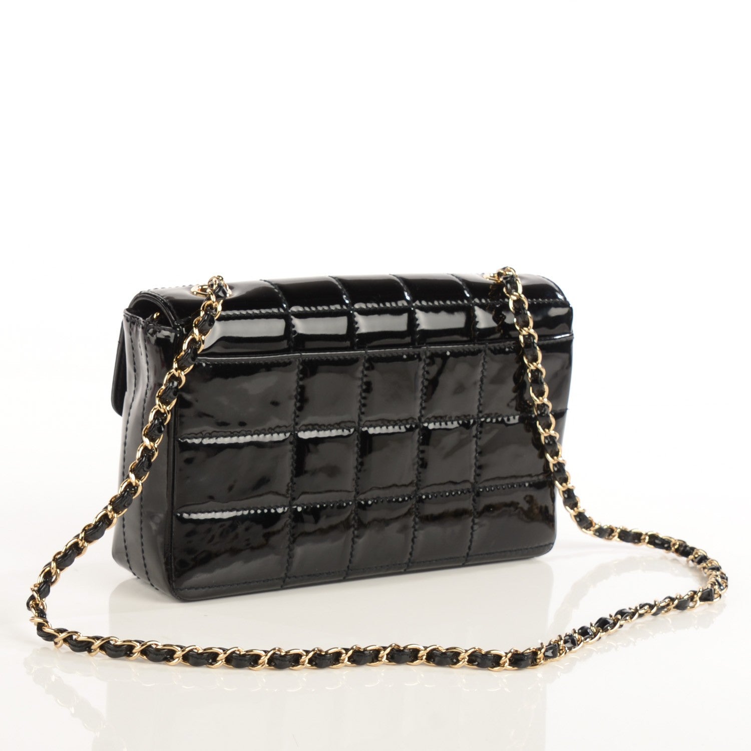 Chanel Patent Quilted Medium Chocolate Bar Flap Black 3 of 9