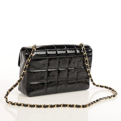 Chanel Patent Quilted Medium Chocolate Bar Flap Black 3 of 9
