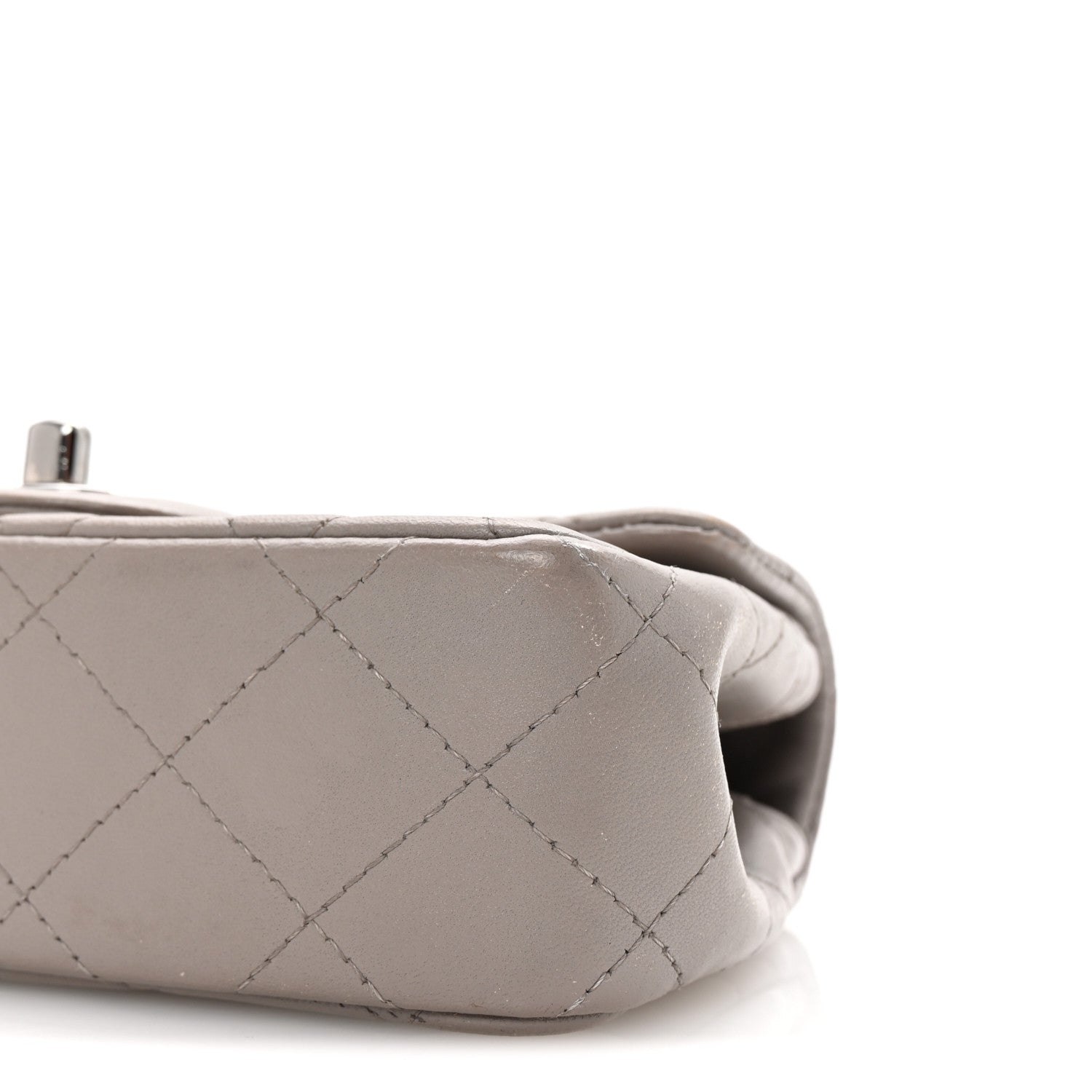 Chanel Lambskin Quilted Extra Mini Rectangular Flap Grey 10 of 10