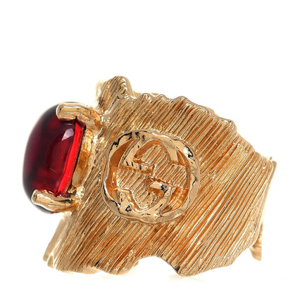 Gucci Metal Crystal GG Ring S Red 3 of 5