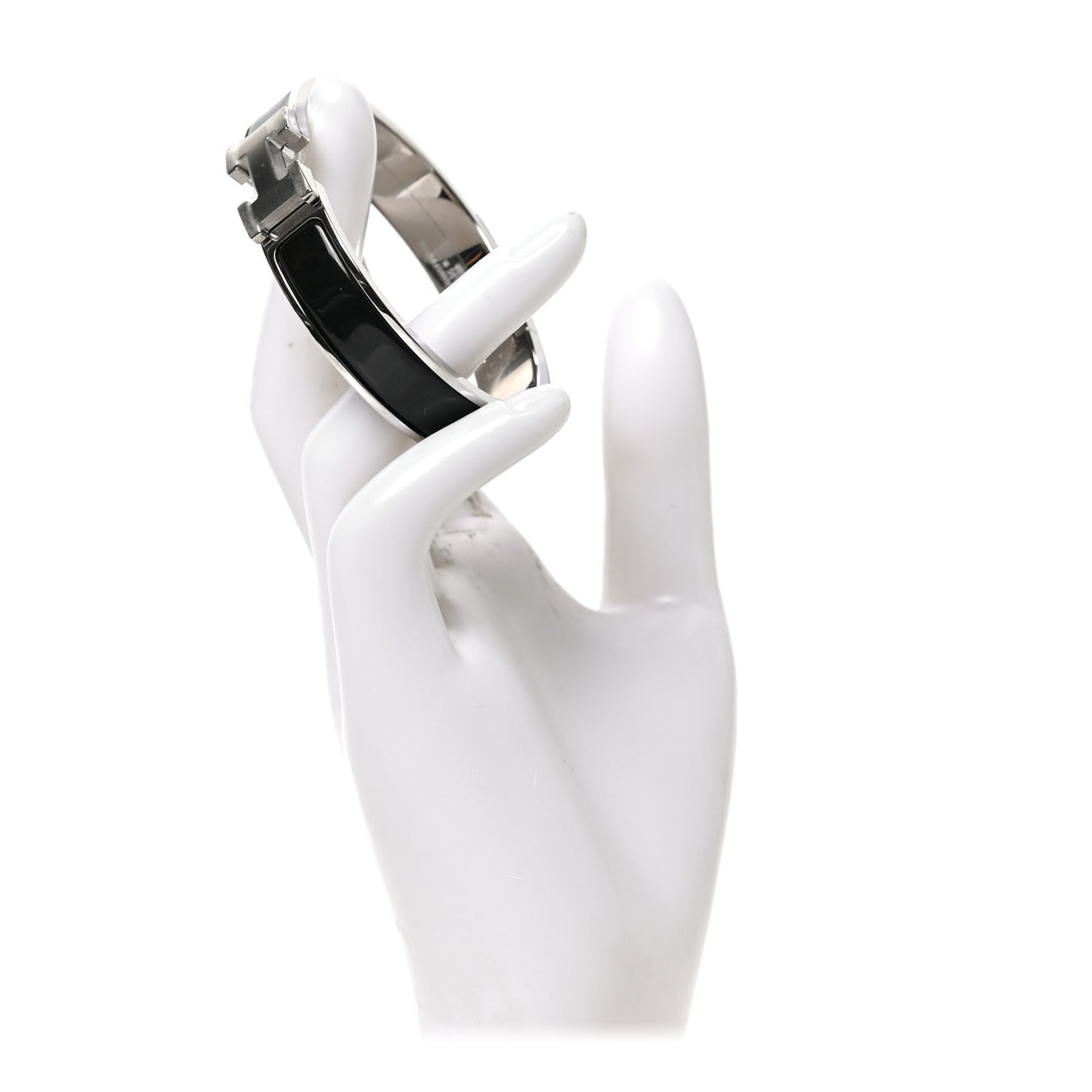 Enamel Narrow Clic Clac H Bracelet GM Black