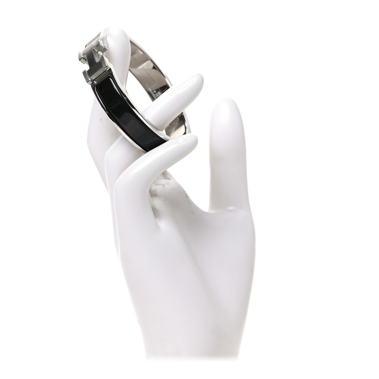 Hermes Enamel Narrow Clic Clac H Bracelet GM Black 2 of 4