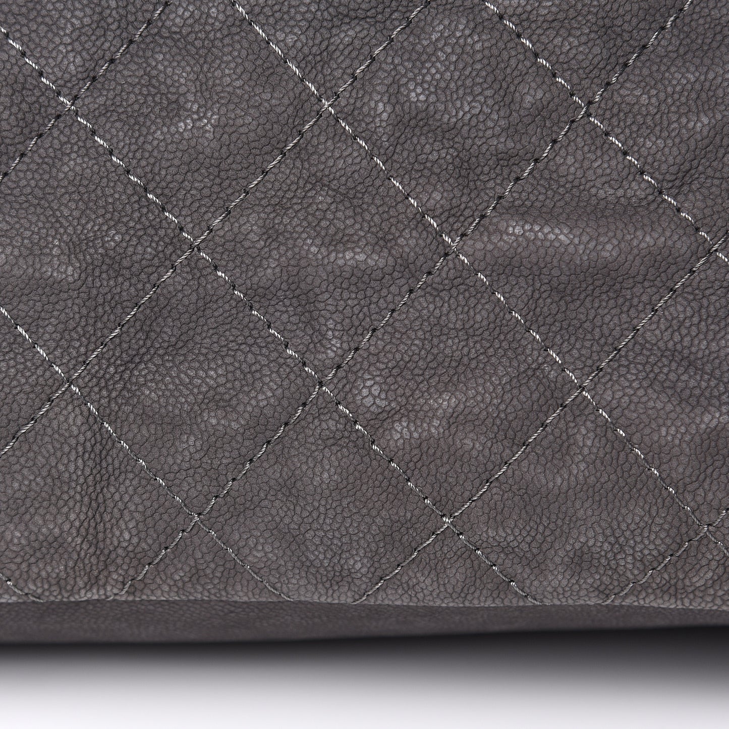 Iridescent Caviar Quilted Boy Handle Hobo Dark Grey