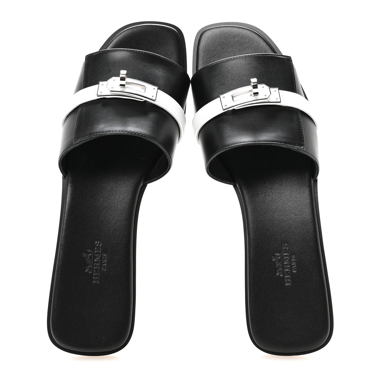 Calfskin Giulia Sandals 39 Black White